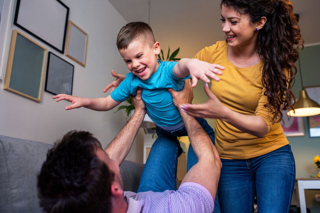 Happy family spending time together.