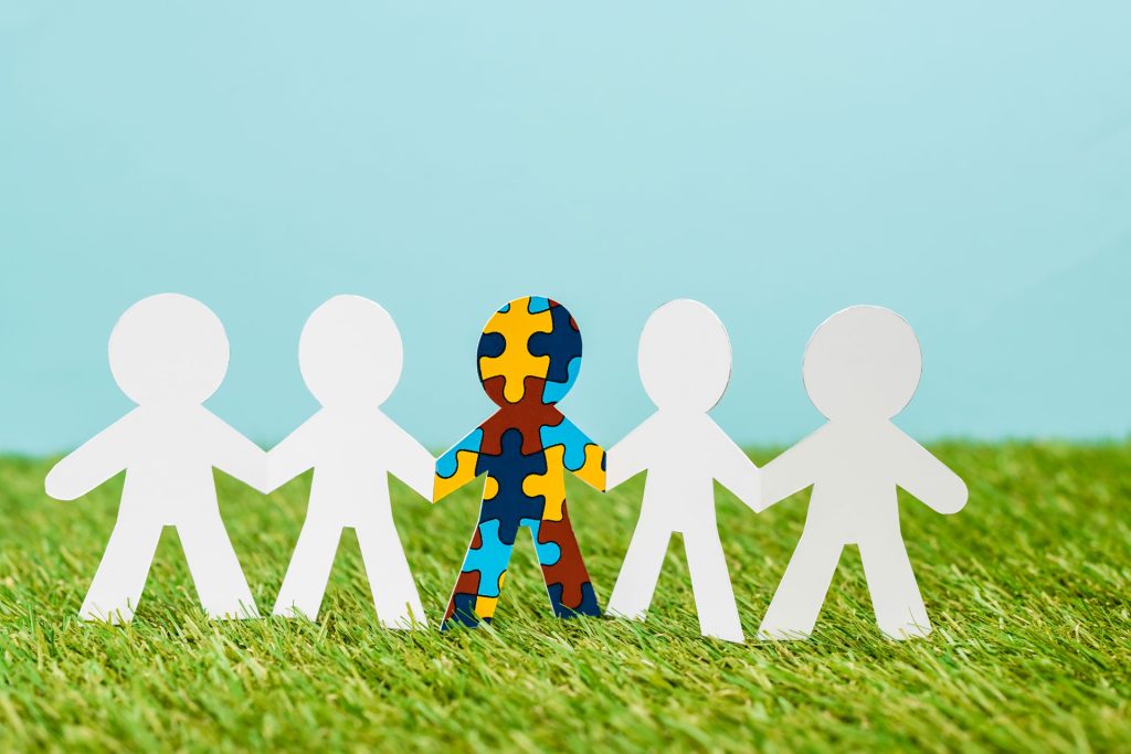 Autism paper garland concept.